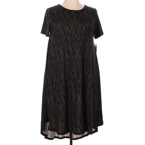 LuLaRoe Womens Dress Size 2XL Carly Black Red White Blue Yellow Stripes XXL NWT